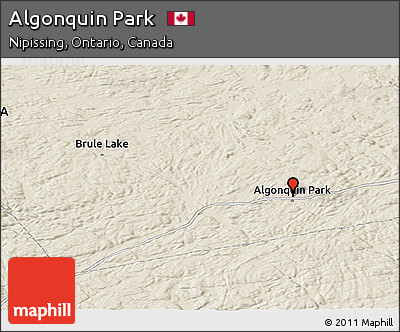 Shaded Relief Panoramic Map of Algonquin Park