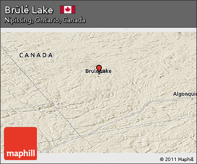 Shaded Relief Panoramic Map of Brûlé Lake