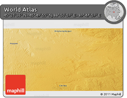 Physical 3D Map of the Area around 45° 35' 46" N, 89° 19' 29" E
