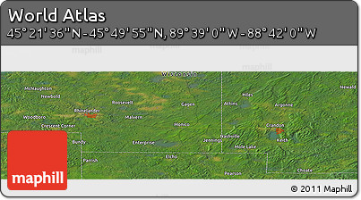 Satellite Panoramic Map of the Area around 45° 35' 46" N, 89° 10' 30" W