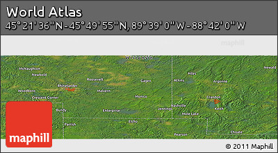 Satellite Panoramic Map of the Area around 45° 35' 46" N, 89° 10' 30" W