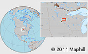Gray Location Map of the area around 45° 35' 46" N, 92° 34' 29" W