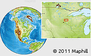 Physical Location Map of the area around 45° 35' 46" N, 92° 34' 29" W
