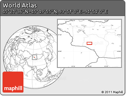 Blank Location Map of the Area around 45° 35' 46" N, 94° 25' 30" E