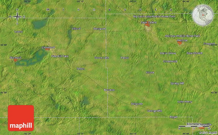 Satellite Map of Sauk Centre