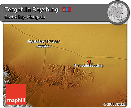 Physical 3D Map of Tergetiin Bayshing