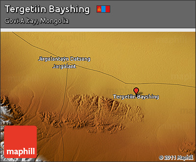 Physical 3D Map of Tergetiin Bayshing