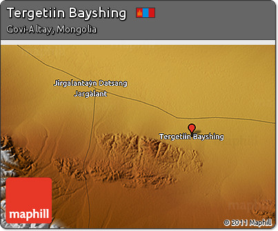Physical 3D Map of Tergetiin Bayshing