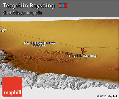 Physical Panoramic Map of Tergetiin Bayshing