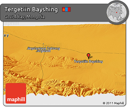 Political Panoramic Map of Tergetiin Bayshing