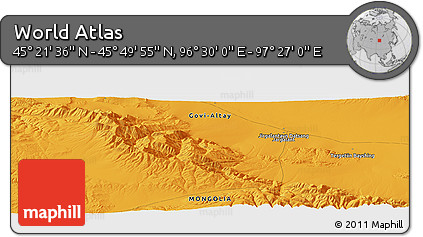 Political Panoramic Map of the Area around 45° 35' 46" N, 96° 58' 29" E