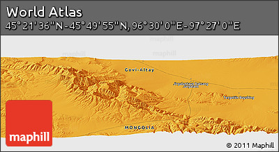 Political Panoramic Map of the Area around 45° 35' 46" N, 96° 58' 29" E