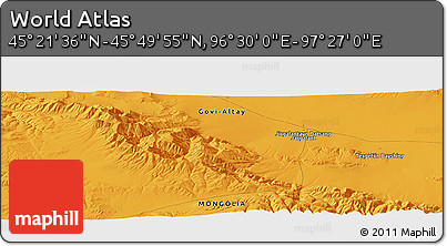 Political Panoramic Map of the Area around 45° 35' 46" N, 96° 58' 29" E