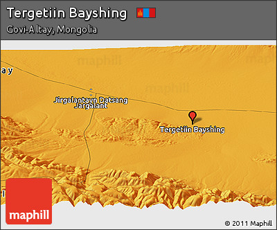 Political Panoramic Map of Tergetiin Bayshing