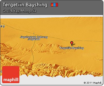 Political Panoramic Map of Tergetiin Bayshing