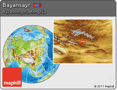 Physical Location Map of Bayansayr