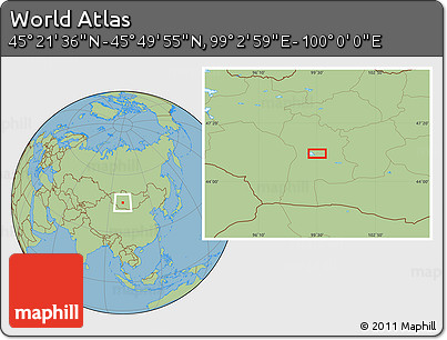 Savanna Style Location Map of the Area around 45° 35' 46" N, 99° 31' 30" E