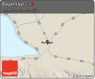 Shaded Relief Map of Bayansayr