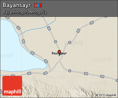 Shaded Relief Map of Bayansayr