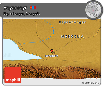 Physical Panoramic Map of Bayansayr