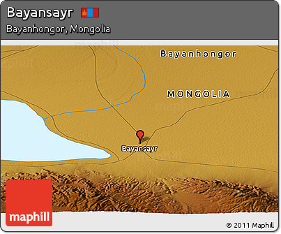 Physical Panoramic Map of Bayansayr