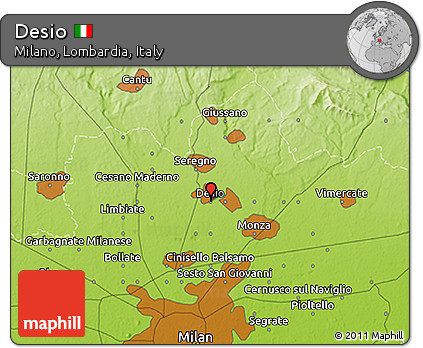 Physical 3D Map of Desio