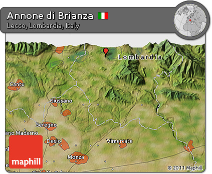 Satellite 3D Map of Annone Di Brianza