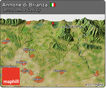 Satellite 3D Map of Annone Di Brianza