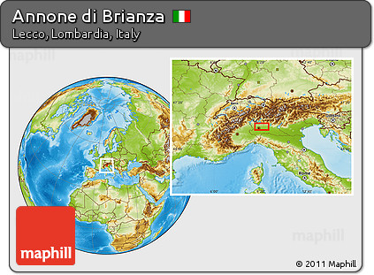 Physical Location Map of Annone Di Brianza