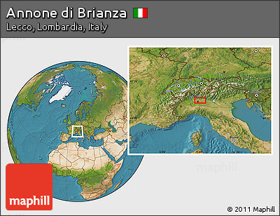Satellite Location Map of Annone Di Brianza