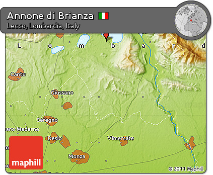 Physical Map of Annone Di Brianza