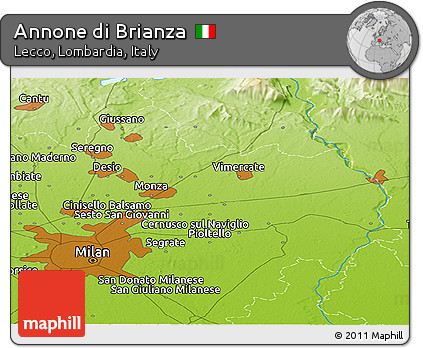 Physical Panoramic Map of Annone Di Brianza