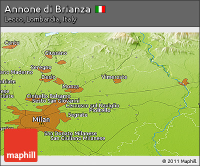 Physical Panoramic Map of Annone Di Brianza