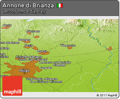 Physical Panoramic Map of Annone Di Brianza