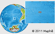Physical Location Map of the area around 45° 18' 49" S, 105° 19' 29" W