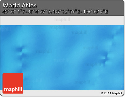 Physical 3D Map of the Area around 45° 18' 49" S, 108° 1' 30" E