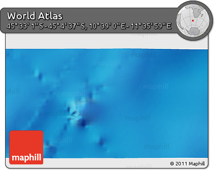 Physical 3D Map of the Area around 45° 18' 49" S, 11° 7' 30" E