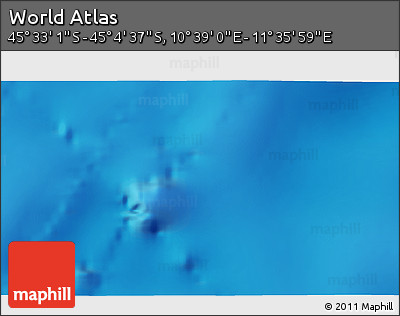 Physical 3D Map of the Area around 45° 18' 49" S, 11° 7' 30" E
