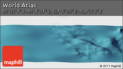 Satellite Panoramic Map of the Area around 45° 18' 49" S, 127° 34' 30" E