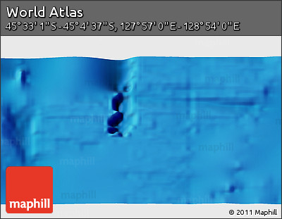 Physical 3D Map of the Area around 45° 18' 49" S, 128° 25' 30" E