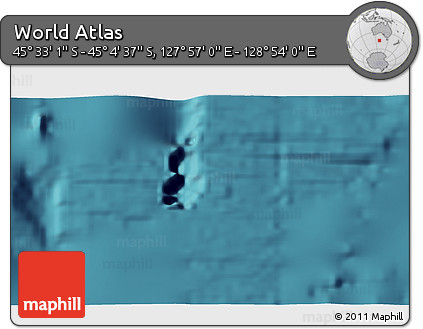 Satellite 3D Map of the Area around 45° 18' 49" S, 128° 25' 30" E