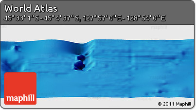 Physical Panoramic Map of the Area around 45° 18' 49" S, 128° 25' 30" E