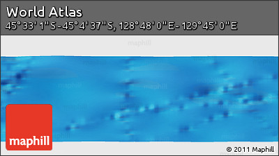 Physical Panoramic Map of the Area around 45° 18' 49" S, 129° 16' 30" E