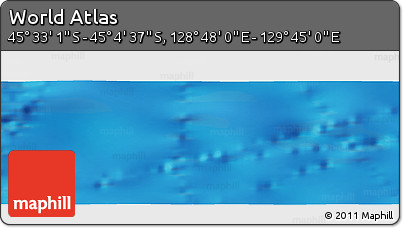 Physical Panoramic Map of the Area around 45° 18' 49" S, 129° 16' 30" E