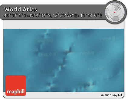 Satellite 3D Map of the Area around 45° 18' 49" S, 12° 49' 29" E