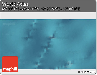 Satellite 3D Map of the Area around 45° 18' 49" S, 12° 49' 29" E