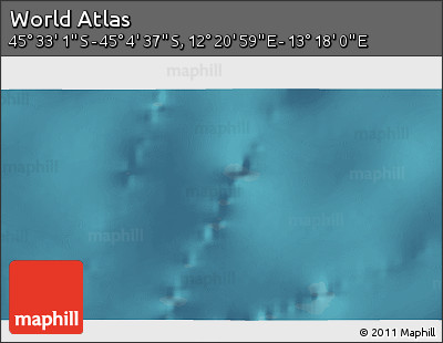 Satellite 3D Map of the Area around 45° 18' 49" S, 12° 49' 29" E