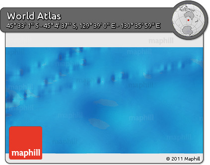 Physical 3D Map of the Area around 45° 18' 49" S, 130° 7' 30" E