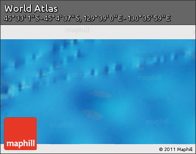 Physical 3D Map of the Area around 45° 18' 49" S, 130° 7' 30" E