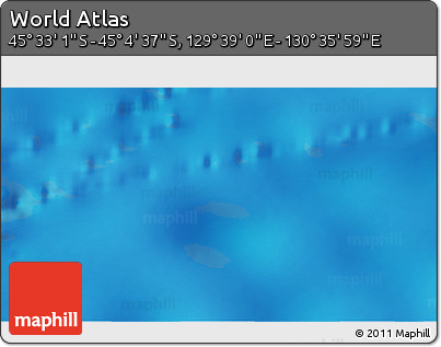 Physical 3D Map of the Area around 45° 18' 49" S, 130° 7' 30" E